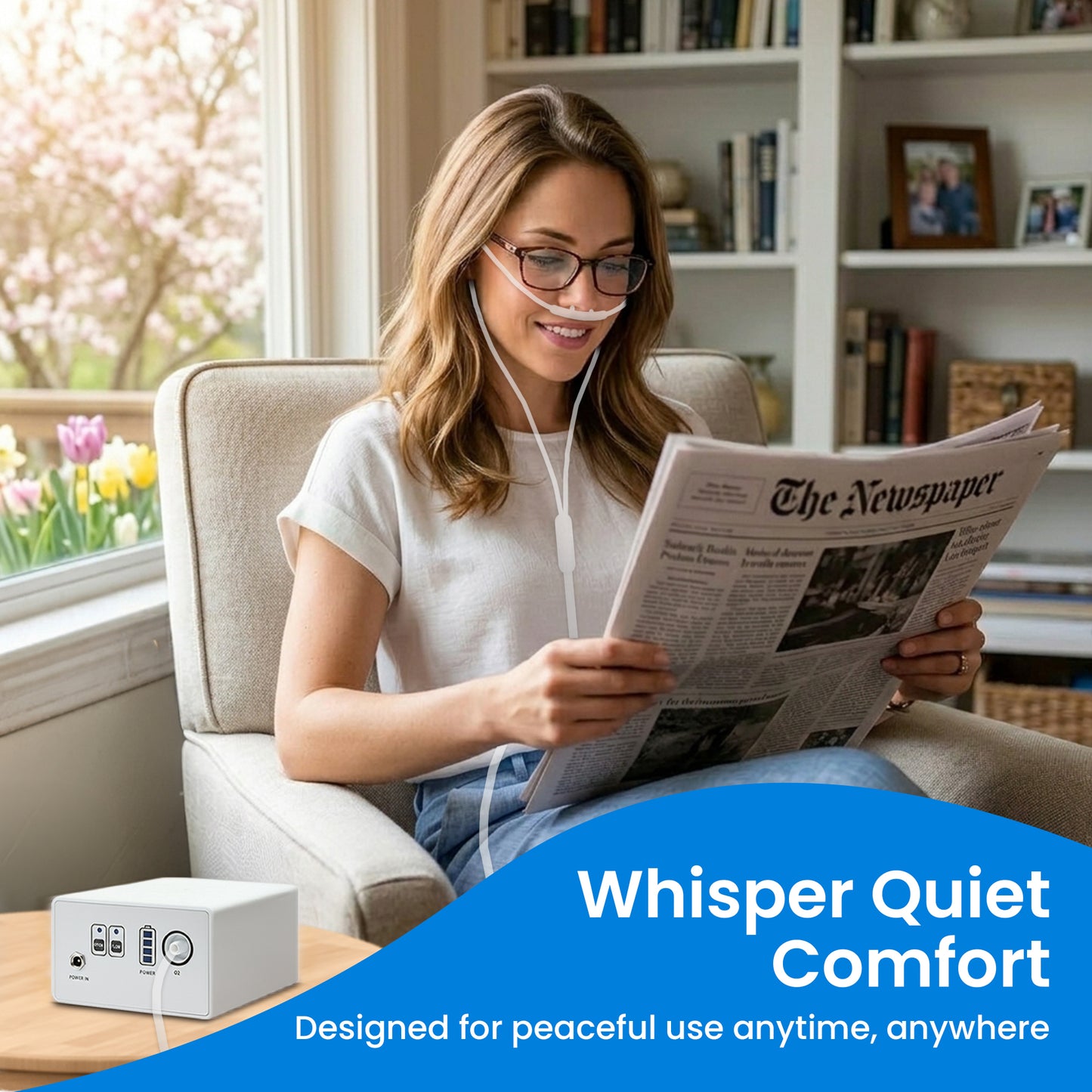 1-3L/Min Portable Oxygen Concentrator for Hiking, Trekking & Traveling - Only 1.1 Pounds, No Refills, Easy Flow
