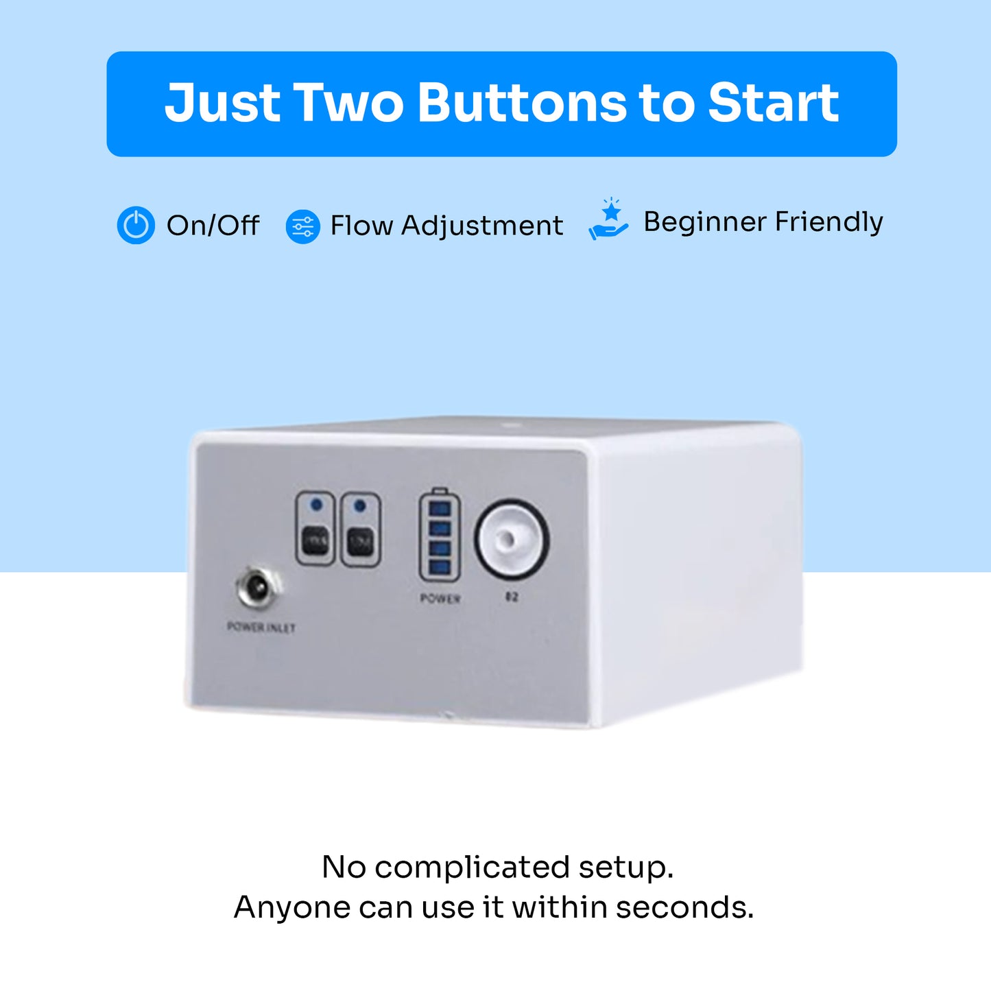 1-3L/min Smart Portable Oxygen Concentrator – Adjustable Flow & Tank-Free!