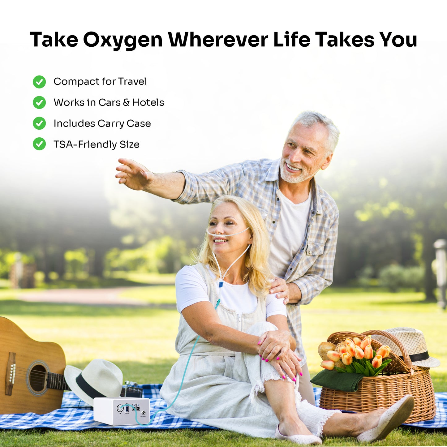 1-3L/min Smart Portable Oxygen Concentrator – Adjustable Flow & Tank-Free!