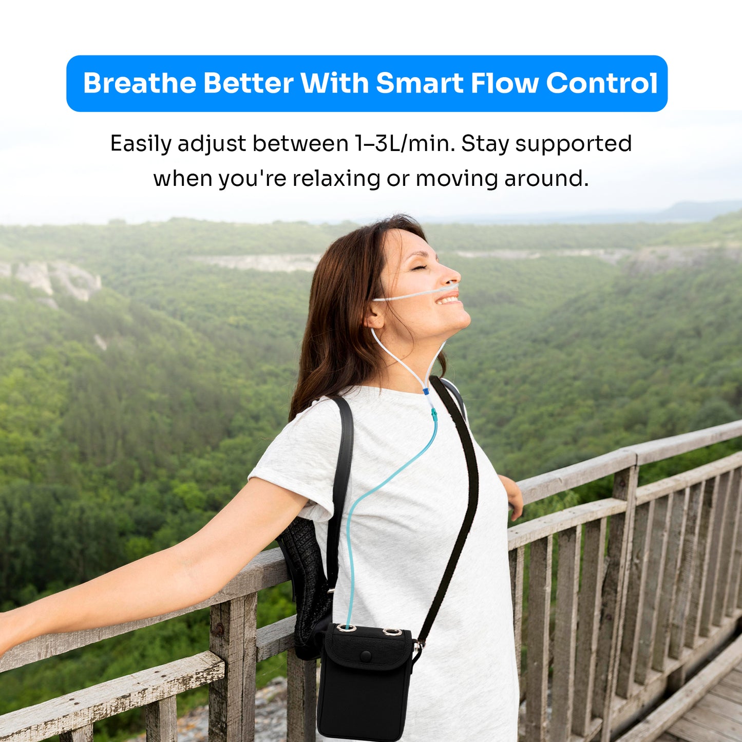 1-3L/min Smart Portable Oxygen Concentrator – Adjustable Flow & Tank-Free!