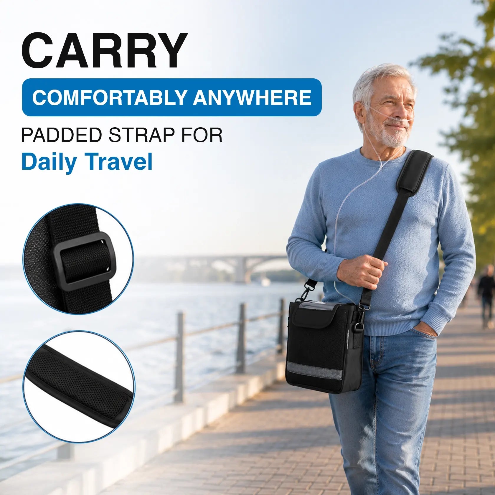 Protective Carrying Bag for 1-7L/Min Portable Oxygen Concentrator