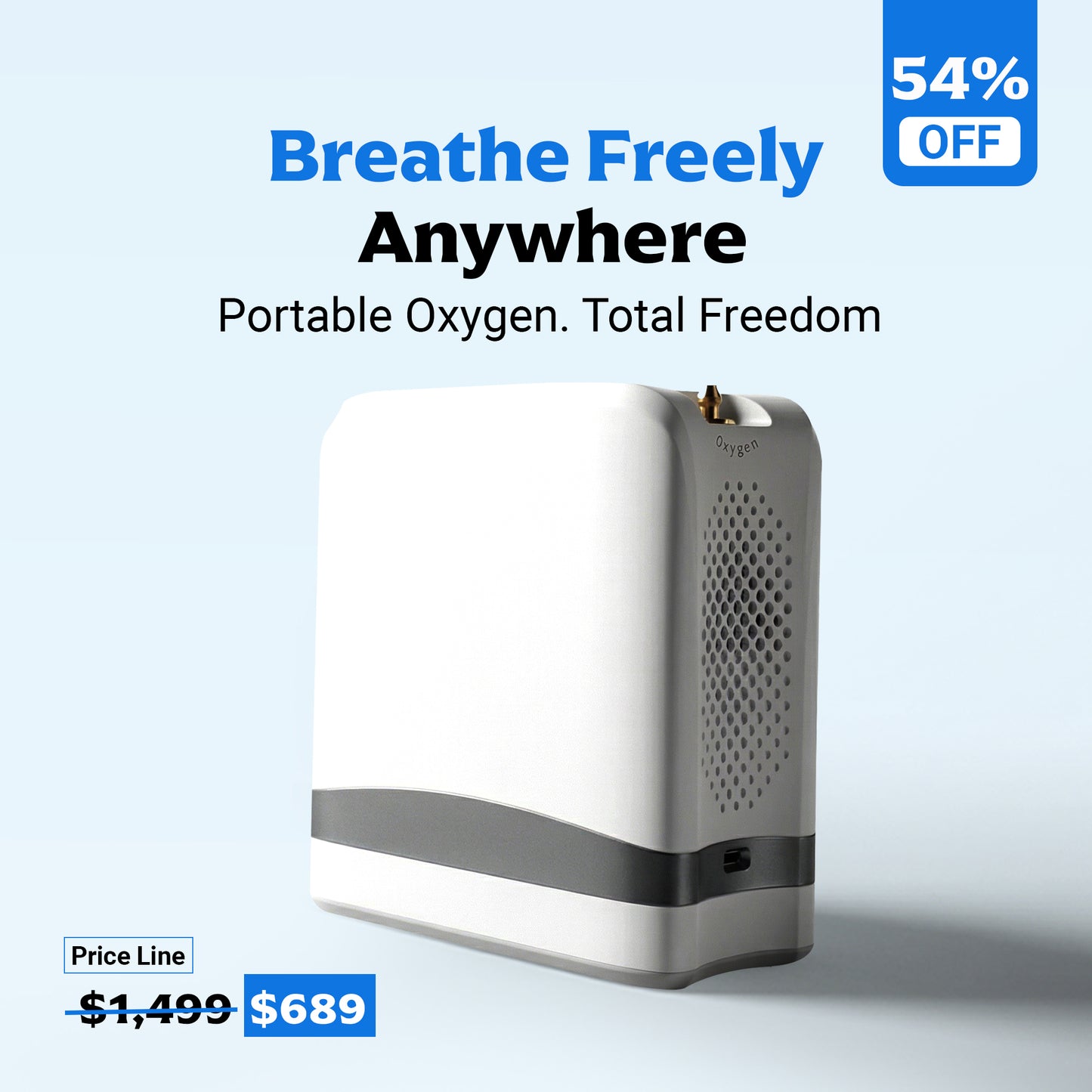 1–7L/Min Smart Portable Oxygen Concentrator | Adjustable Continuous Flow | 90–94% Oxygen Purity