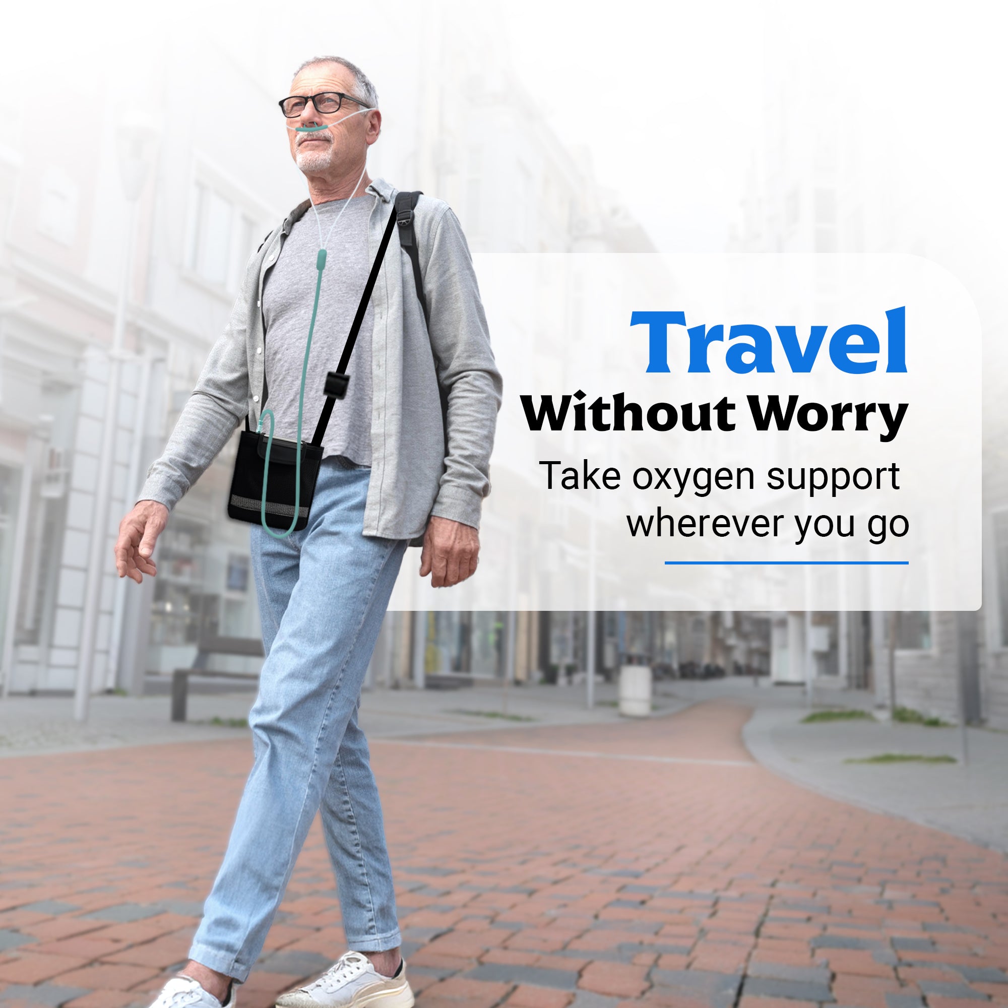 1–7L/Min Smart Portable Oxygen Concentrator | Adjustable Continuous Flow | 90–94% Oxygen Purity