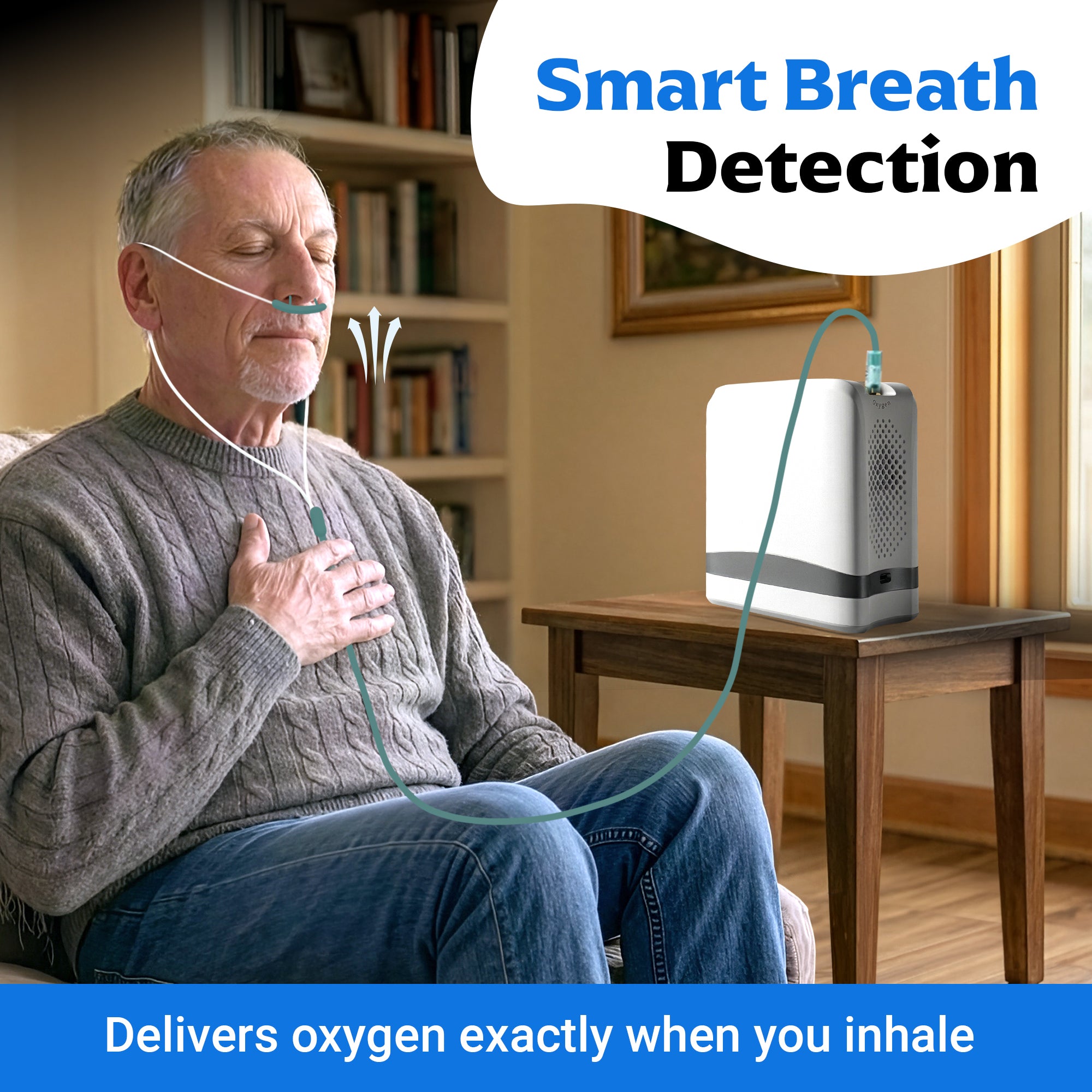 1–7L/Min Smart Portable Oxygen Concentrator | Adjustable Continuous Flow | 90–94% Oxygen Purity