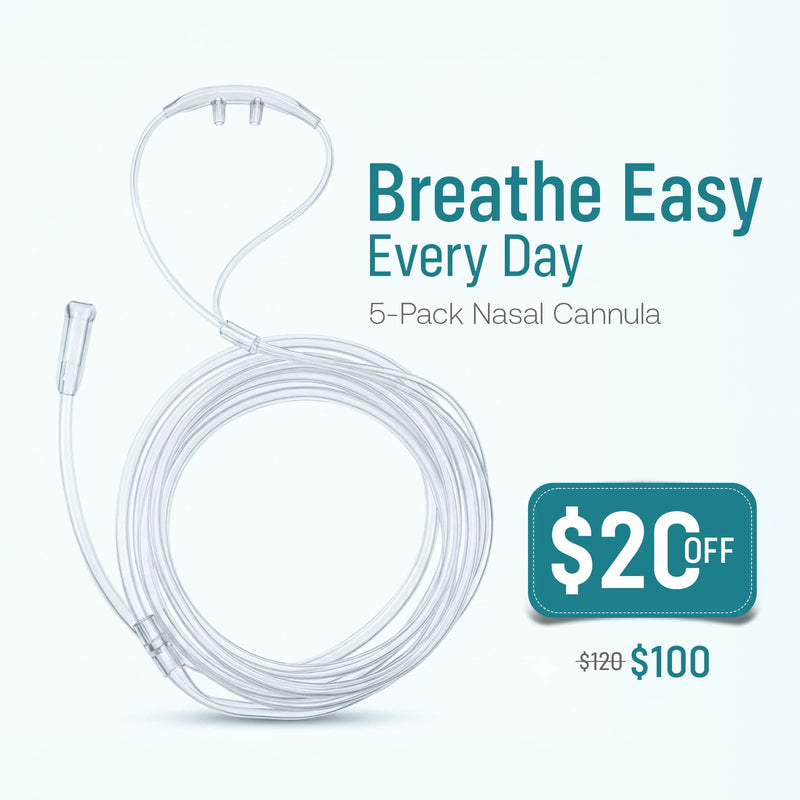 5-Pack Nasal Cannula for 1-3L/Min Portable Oxygen Concentrator
