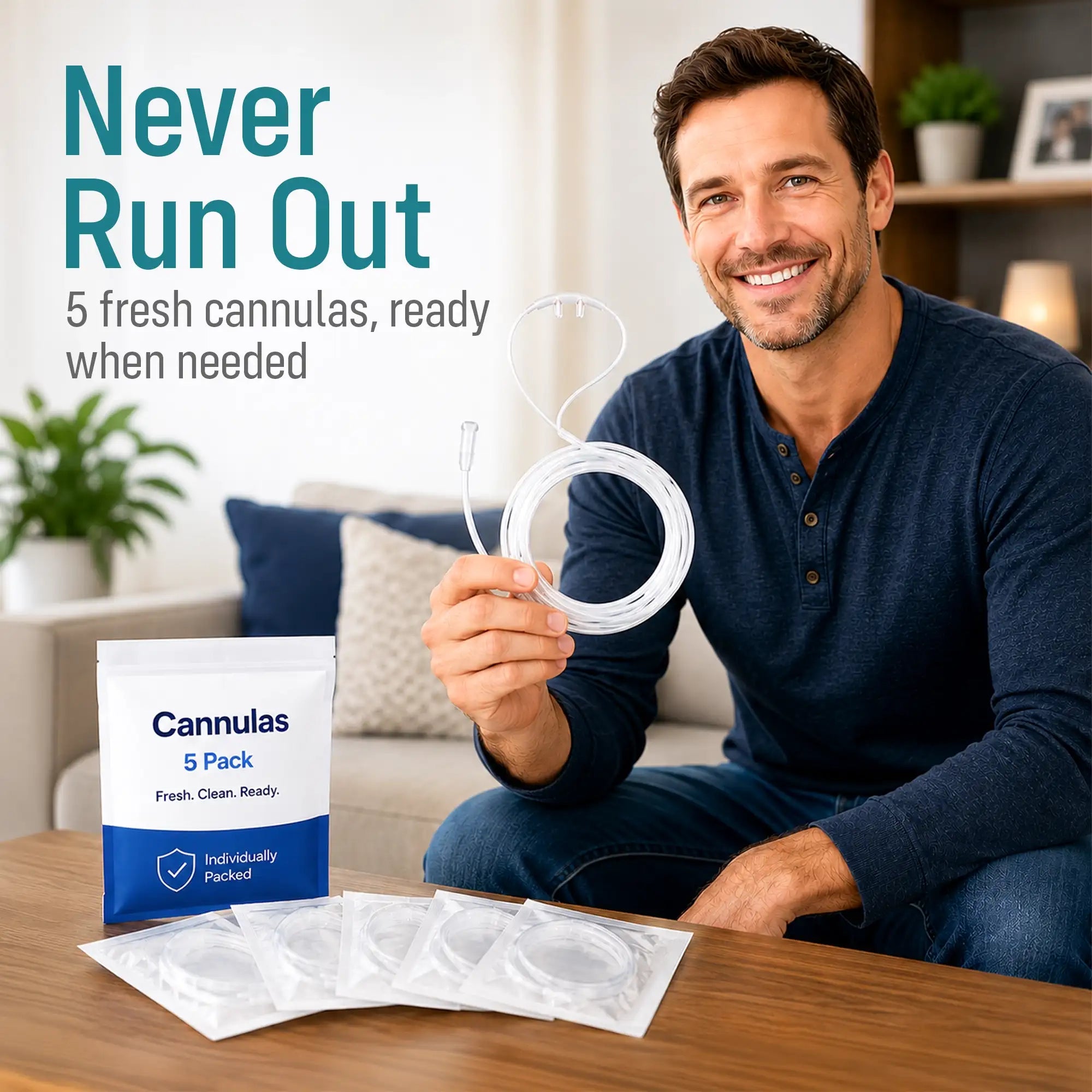 5-Pack Nasal Cannula for 1-3L/Min Portable Oxygen Concentrator