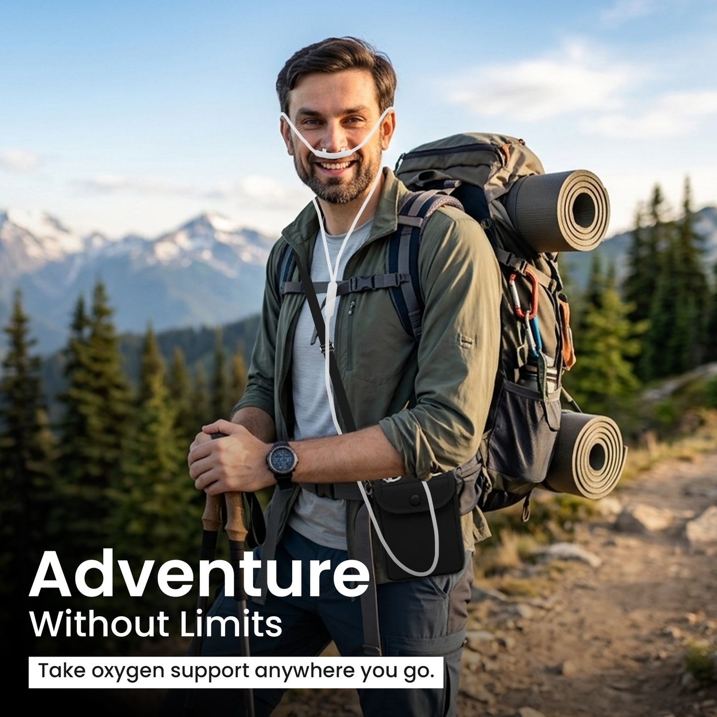 1-3L/Min Portable Oxygen Concentrator for Hiking, Trekking & Traveling