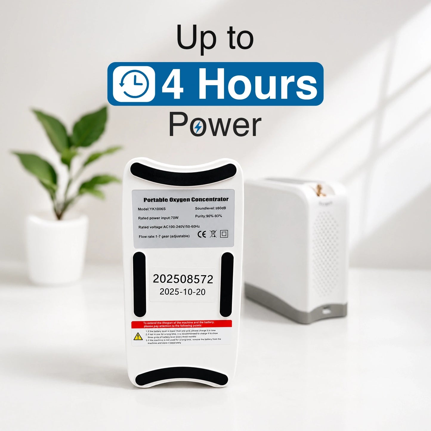 USB-C Rechargeable Battery for 1-7L/Min Portable Oxygen Concentrator